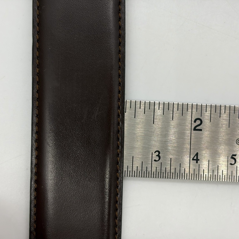 COACH Mens 38 Dress Belt Brown Genuine Calfskin #5953 100% Brass Buckle 36.5-40" - Picture 8 of 8